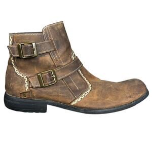 Bed Stu Innovator Brown Leather Side Zip Chelsea Boots Size US 13